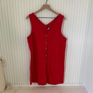 Old Navy Red Sleeveless Botton Down Dress Size Large